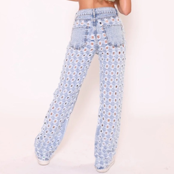 NWT Revice Laser Cut Jeans Distressed Size 27 - Picture 3 of 13